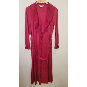VTG Kayser Nightgown Robe Womens Small Red Nylon Long‎ Peignoir USA NWOT